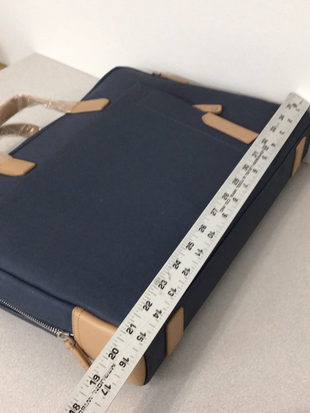 SAMSONITE  Navy and Tan Laptop Briefcase MESSENGER